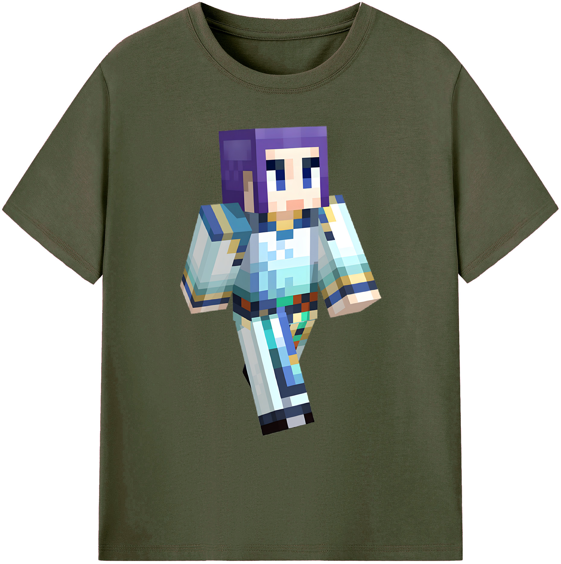 （画像用） マインクラフト ブロックの世界 Minecraft MC Block world 綿100％ メンズ半袖Tシャツ｜肌触りやわらか＆通気性